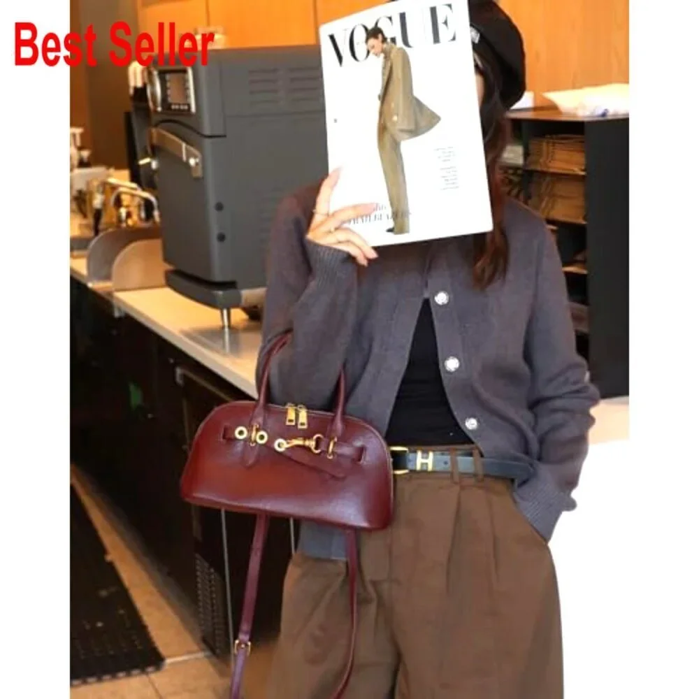 Genuine Leather Crossbody Bag Top Handle Satchel Shoulder Purse